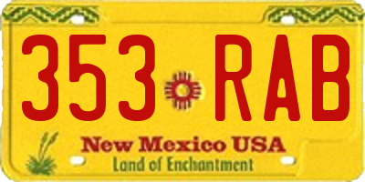 NM license plate 353RAB