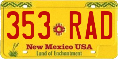 NM license plate 353RAD