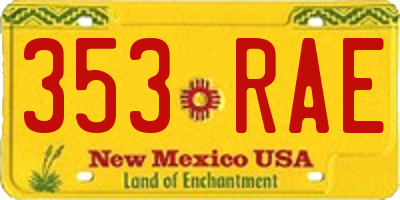 NM license plate 353RAE