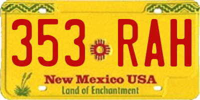 NM license plate 353RAH