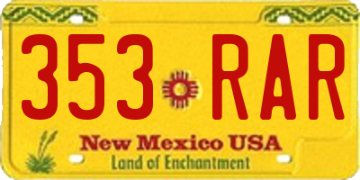 NM license plate 353RAR