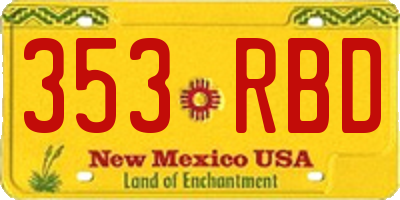 NM license plate 353RBD