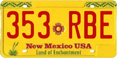 NM license plate 353RBE