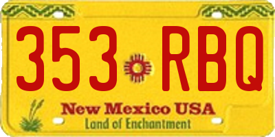 NM license plate 353RBQ