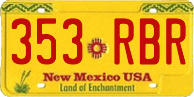 NM license plate 353RBR
