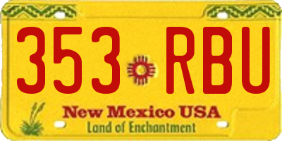 NM license plate 353RBU