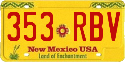 NM license plate 353RBV