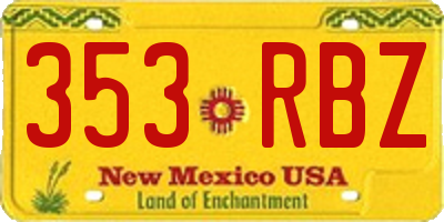 NM license plate 353RBZ