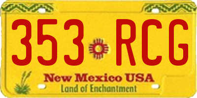 NM license plate 353RCG