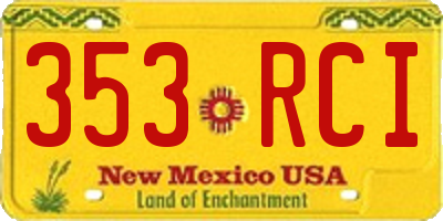 NM license plate 353RCI