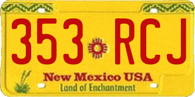 NM license plate 353RCJ