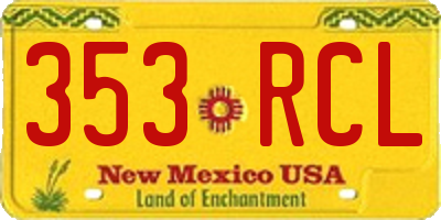 NM license plate 353RCL