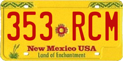 NM license plate 353RCM