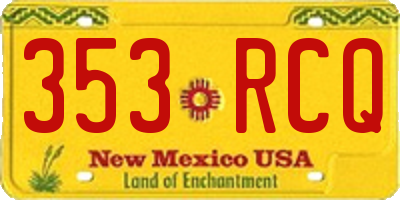 NM license plate 353RCQ