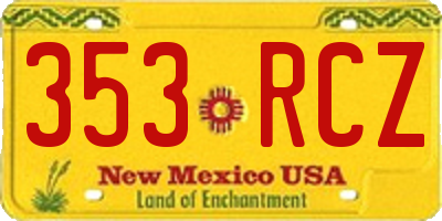 NM license plate 353RCZ