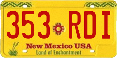 NM license plate 353RDI