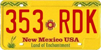NM license plate 353RDK