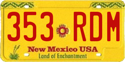 NM license plate 353RDM