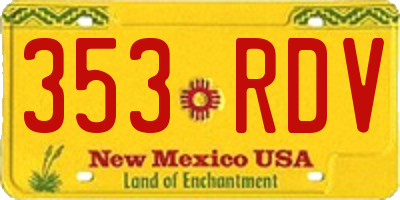 NM license plate 353RDV