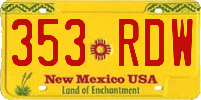 NM license plate 353RDW