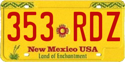 NM license plate 353RDZ