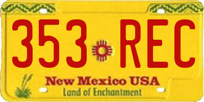 NM license plate 353REC