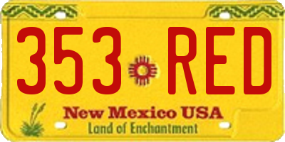 NM license plate 353RED