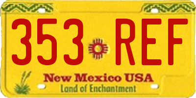 NM license plate 353REF