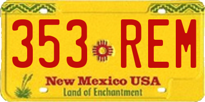 NM license plate 353REM