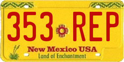 NM license plate 353REP