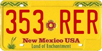 NM license plate 353RER