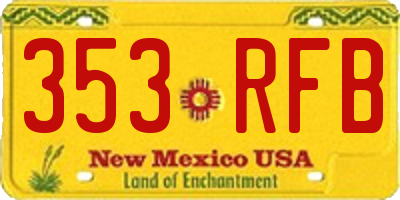 NM license plate 353RFB