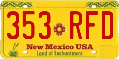 NM license plate 353RFD