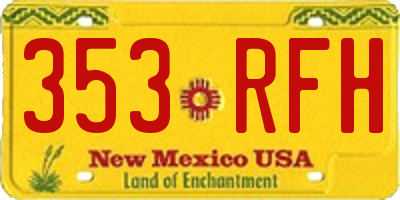 NM license plate 353RFH
