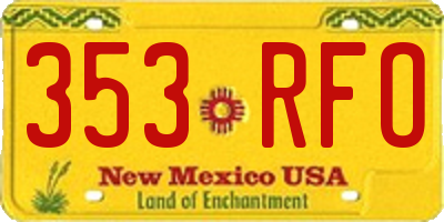 NM license plate 353RFO