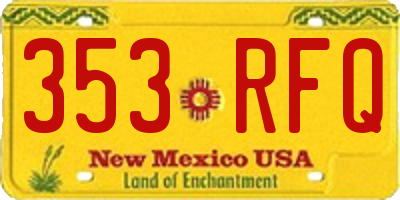 NM license plate 353RFQ