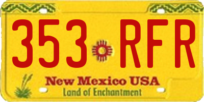 NM license plate 353RFR