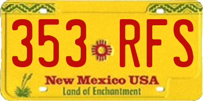 NM license plate 353RFS