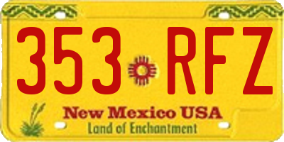 NM license plate 353RFZ