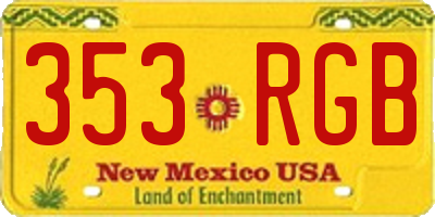 NM license plate 353RGB