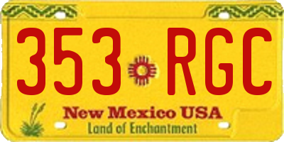 NM license plate 353RGC