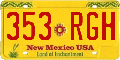 NM license plate 353RGH