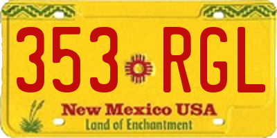 NM license plate 353RGL