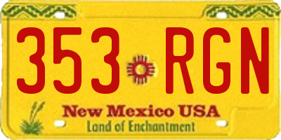 NM license plate 353RGN