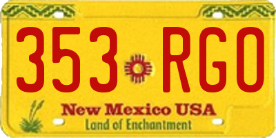 NM license plate 353RGO