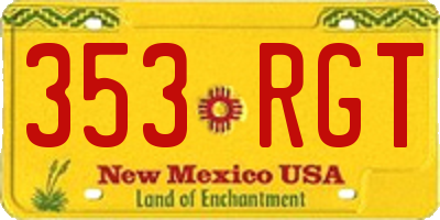 NM license plate 353RGT