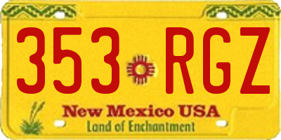 NM license plate 353RGZ
