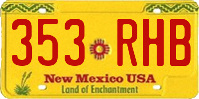 NM license plate 353RHB
