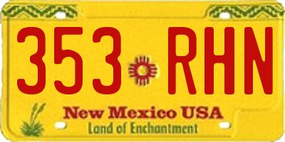 NM license plate 353RHN