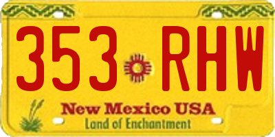 NM license plate 353RHW